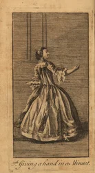Jeune fille donnant une main dans un menuet