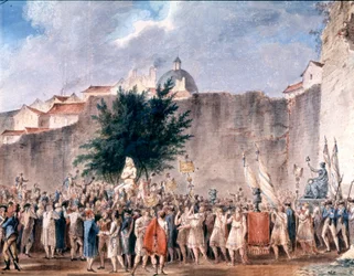 Fête parmi les ruines de la Bastille, Paris, vers 1793