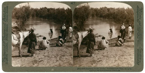 Baptême dans le Jourdain, Palestine, 1903