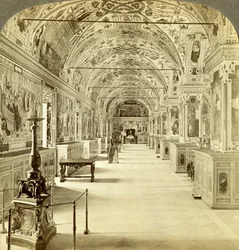 Intérieur de la bibliothèque du Vatican, Rome, Italie
