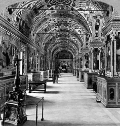Intérieur de la bibliothèque du Vatican, Rome, Italie