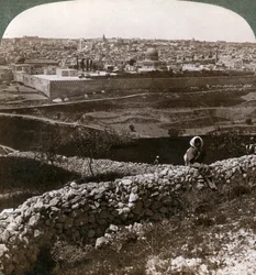 Jérusalem, vue du sud-est, montrant le site du temple, Palestine, années 1900