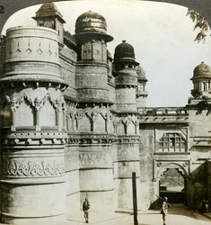Palais Man Singh, Gwalior, Madhya Pradesh, Inde, vers 1900