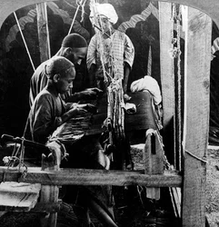 Tisserands de châles, Cachemire, Inde, vers 1900