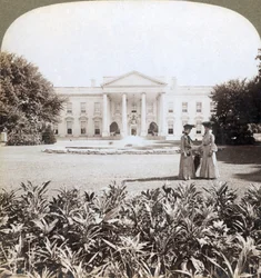 La Maison-Blanche, résidence historique du chef de la nation - façade nord, Washington, D.C., 1908