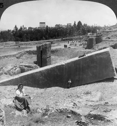 Les ruines de Baalbek Balabakk, Syrie, 1900