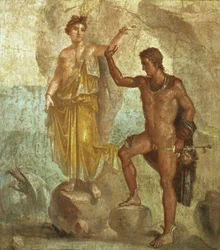 Persée libérant Andromède, de la maison de Castor et Pollux, Pompéi, 4e style décoratif, vers 50-79 après J.-C.