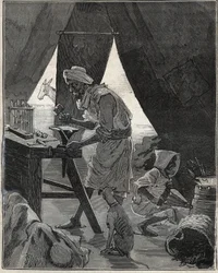 Un bijoutier kabyle en Algérie au XIXe siècle. Gravure de 1885 dans 