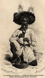 Un fakir, charmeur de serpents. Gravure pour illustrer le voyage dans les provinces méridionales de l