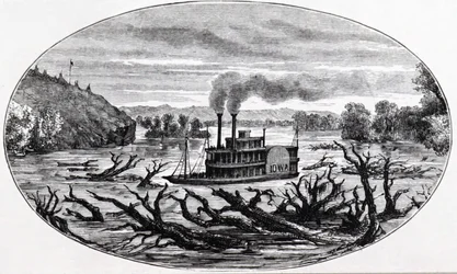 Un bateau à aubes sur le Missouri supérieur