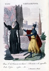 Adelaide Tosi et Orazio Cartagenova dans « I Normanni a Parigi » par Saverio Mercadante. Compositeur italien (1795 à 1870).