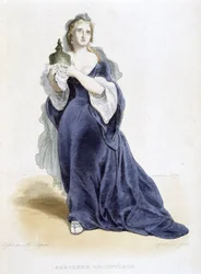 Adrienne Lecouvreur (1692-1730), actrice française. Dans « Le Plutarque français » 1844 - 1847, par Mennechet. Bibliothèque des Arts décoratifs de Paris