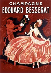 Affiche publicitaire pour le champagne Edouard Besserat, fin du 19e siècle