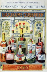 Affiche publicitaire pour les liqueurs Cusenier