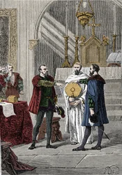Après diverses discordes entre les conquistadors espagnols Francisco Pizarro (François Pizarre)