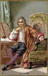 Alain René Lesage (Alain-René Le Sage) (1668-1747). Chromolithographie du 19e siècle