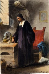 Alchimiste Nicola Barnaud, chercheur de la pierre philosophale.