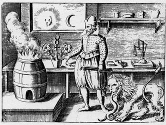 Alchimie - La flamme - Gravure de 1659 dans « L
