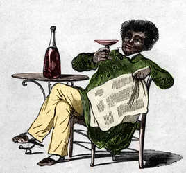 Alexandre Dumas père (1802-1870), écrivain français buvant du vin.
