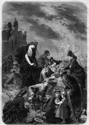 Allégorie : la souscription patriotique pour le développement du territoire français (Alsace et Lorraine) sous l