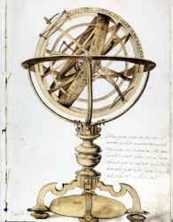 Une sphère armillaire. Gravure du 17ème siècle.