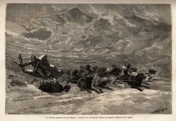 Un traîneau esquimau et son attelage de chiens, le moyen le plus rapide et le plus fiable de voyager dans l