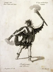 Andrea Nozzari (1775-1832) dans le rôle de Polifegonte dans « Il sogno di Partenope » de Giovanni Simone Mayr (Johann Simon Mayr) (1763-1845) - Naples, Teatro San Carlo