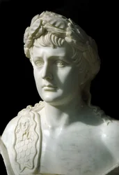 Buste anonyme en marbre du 19ème siècle de Napoléon Ier empereur des Français.