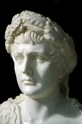 Buste anonyme en marbre du 19ème siècle de Napoléon Ier, empereur des Français