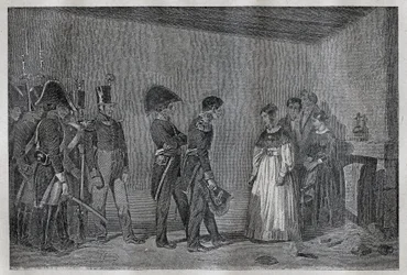 Arrestation de la duchesse de Berry (1798-1870 Marie-Caroline de Bourbon-Sicile) à Nantes le 7 novembre