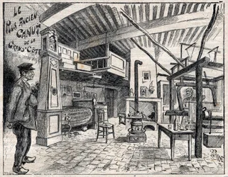 Atelier de Canut à Lyon (gravure)