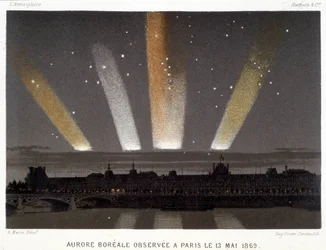 Aurore boréale observée à Paris le 13/05/1869 - dans « Magnétisme et Électricité » par Amédée Guillemin