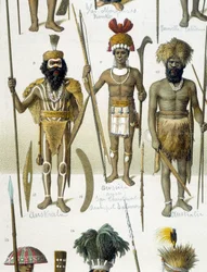 Peuples autochtones australiens en tenue d