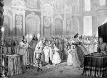 Baptême du Grand-Duc Nicolas (futur Nicolas Ier) - gravure