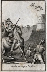 Invasions barbares - Attila (ca. 406-453), roi des Huns, lors du siège d