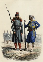 Bataillon de la Légion étrangère, formé et envoyé en Algérie en 1831; Bataillon de Tirailleurs indigènes, formé et envoyé en Algérie en 1841, dans "L