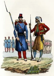Bataillon de la Légion étrangère formé et envoyé en Algérie en 1831 ; bataillon de cavaliers indigènes, formé et envoyé en Algérie en 1841. Dans « Storia d
