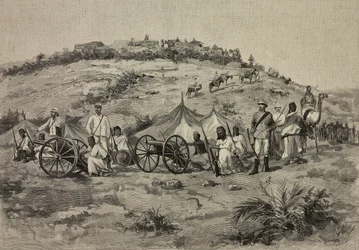 Batterie de Federico Ciccodicola (1860-1924), Érythrée, dessin de E X tiré de L