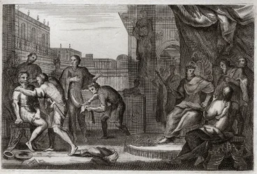 Bible de Royaumont, Ancien Testament : Ambassadeurs de David. David envoie Joab contre les Ammonites pour venger l