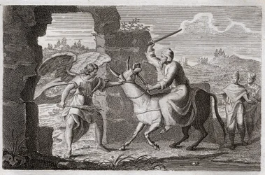 Bible de Royaumont, Ancien Testament : Balaam. Le faux prophète Balaam bénit le peuple de Dieu, bien que le roi Balak l