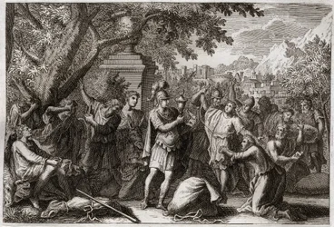 Bible de Royaumont, Ancien Testament : Les frères de Joseph. Illustration de 1811.