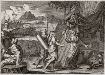 Bible de Royaumont, Ancien Testament : mort de Sisara. Yaël tue le chef de l