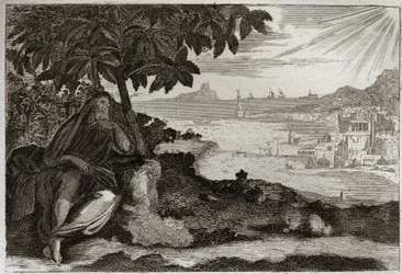 Bible de Royaumont, Ancien Testament : Lierre desséché. Dieu montre par un exemple sensible à son prophète Jonas combien il aime les hommes et combien il souffre lorsqu