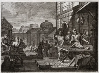 Bible de Royaumont, Ancien Testament : Siège de Samarie. Le roi de Syrie assiège la ville de Samarie et la réduit à une terrible famine. Illustration de 1811