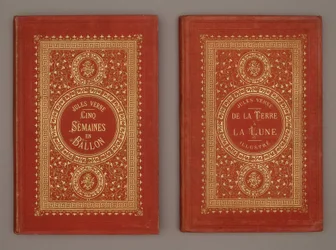 Couverture du livre «Cinq semaines en ballon» et «De la Terre à la Lune» par Jules Verne