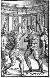 Boxeurs, lutteurs - dans « Hieronymi Mercurialis de Arte Gymnastica », édition de Venise