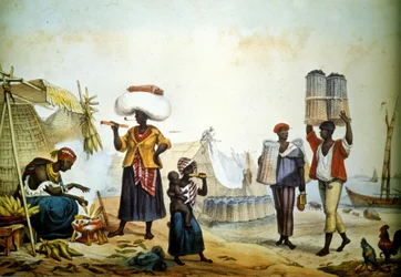 Brésil, vendeurs ambulants de charbon et de mine