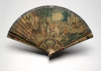 Éventail brisé avec une scène de chasse, vers 1880-1900