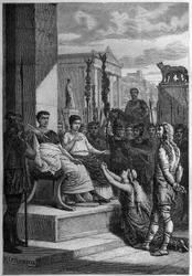 Captivité de Caratacus - Caratacus en captivité avec sa famille s