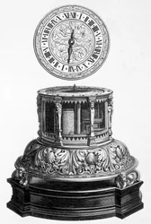 Pendule de cabinet de la période Valois - gravure